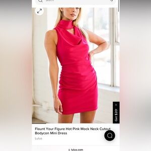 Lulus hot pink high neck dress